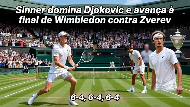 Sinner domina Djokovic e avança à final de Wimbledon contra Zverev